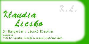 klaudia licsko business card