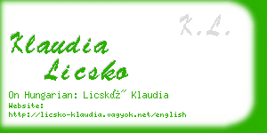 klaudia licsko business card